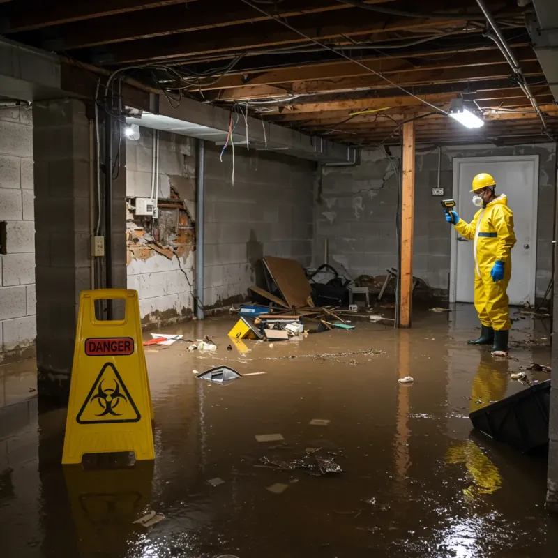 Flooded Basement Electrical Hazard in Buffalo, WV Property